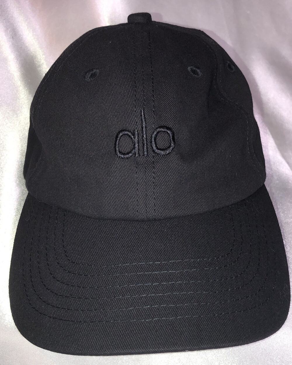 ALO Yogo Hat Black Cap Adjustable Baseball Unisex Adult Size
